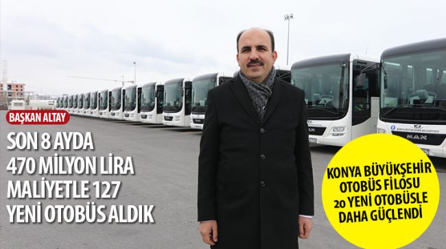 Konya Büyükşehir Otobüs Filosu 20 Yeni Otobüsle Daha Güçlendi 