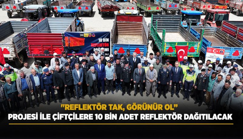 KONYALI ÇİFTÇİLERE REFLEKTÖR DAĞITILIYOR