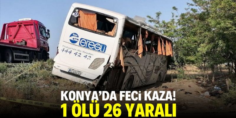 Ereğli’de yolcu otobüsü devrildi: 1 ölü, 23 yaralı